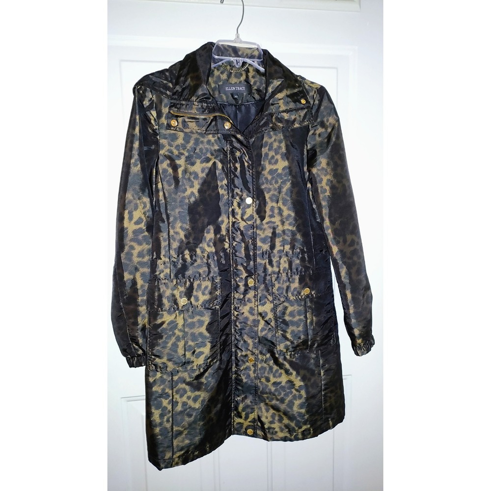 Ellen Tracy Animal Print XS Rain Jacket